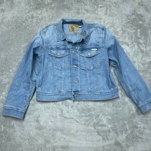 Calvin Klein XL Blue Denim Jacket Button Front Western Style d0182